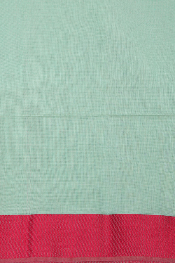 Maheswari Silk Cotton Saree Pastel Green With Contrast Border