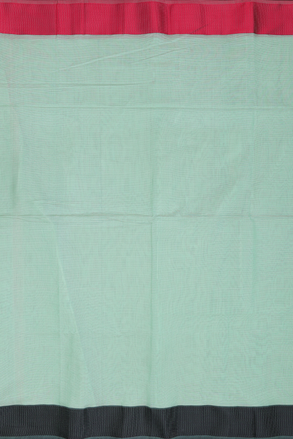 Maheswari Silk Cotton Saree Pastel Green With Contrast Border