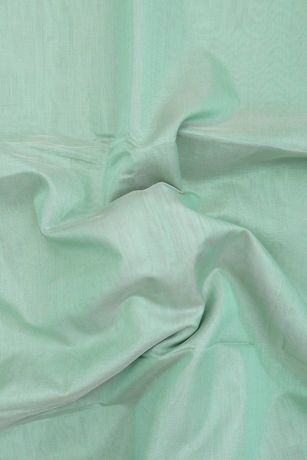 Maheswari Silk Cotton Saree Pastel Green With Contrast Border