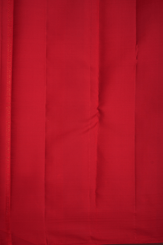 Mandala Zari Design Crimson Red Kanchipuram Silk Saree