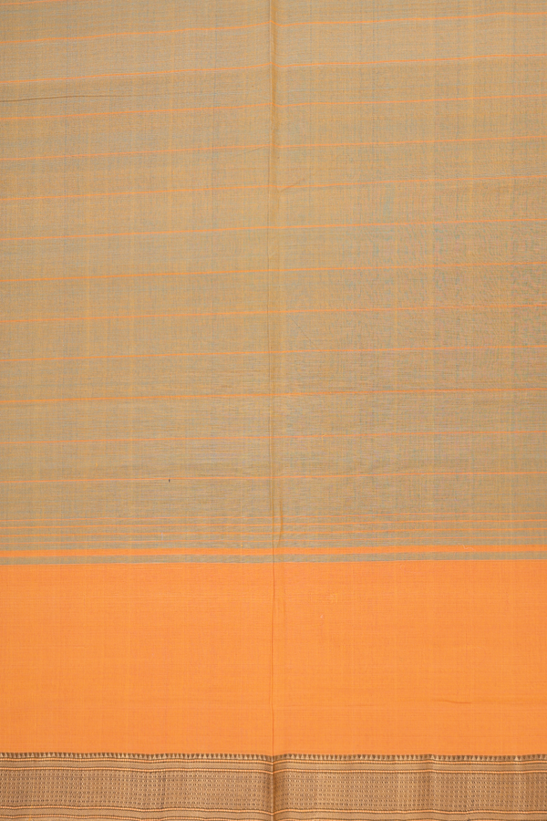 Mangalagiri Cotton In Saree Brown With Stripes Design