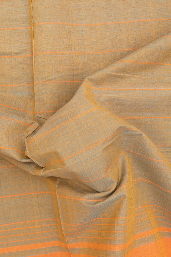 Mangalagiri Cotton In Saree Brown With Stripes Design