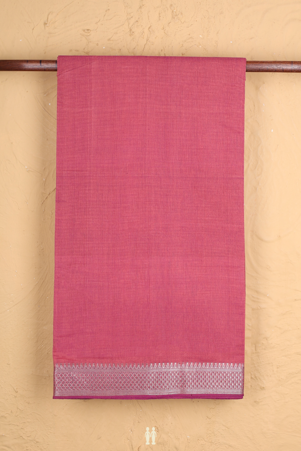 Mangalagiri Cotton Saree Blush Mulberry With Contrast Border