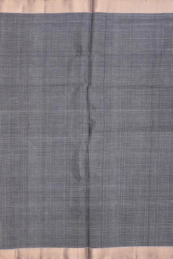 Mangalagiri Cotton Saree In Black With Stripes Design