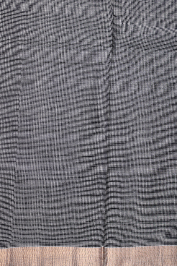 Mangalagiri Cotton Saree In Black With Stripes Design