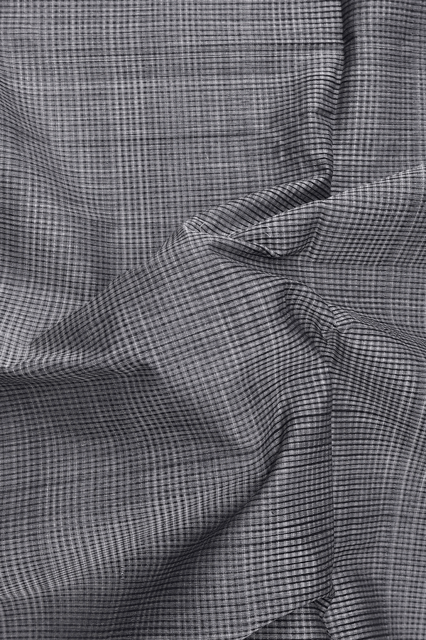 Mangalagiri Cotton Saree In Black With Stripes Design