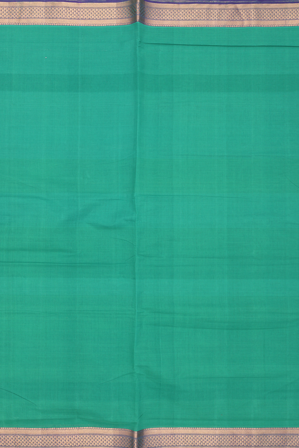 Mangalagiri Cotton Saree In Green With Contrast Border