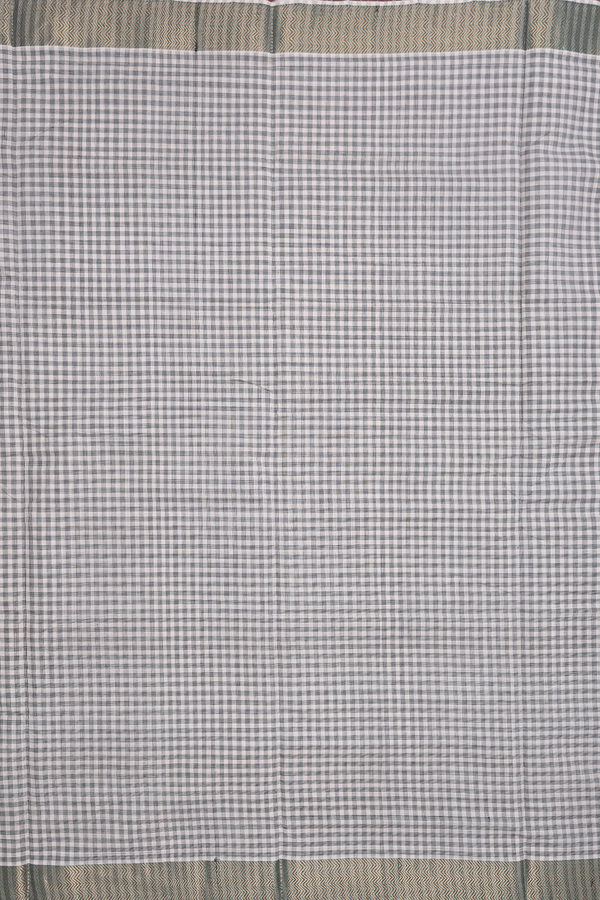 Mangalagiri Cotton Saree In Beige With Checks Design