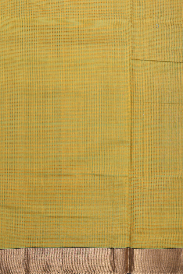 Mangalagiri Cotton Saree Yellowish Brown With Contrast Border