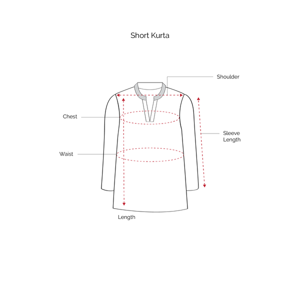 Chinese Collar Ajrakh Design Beige Cotton Short Kurta