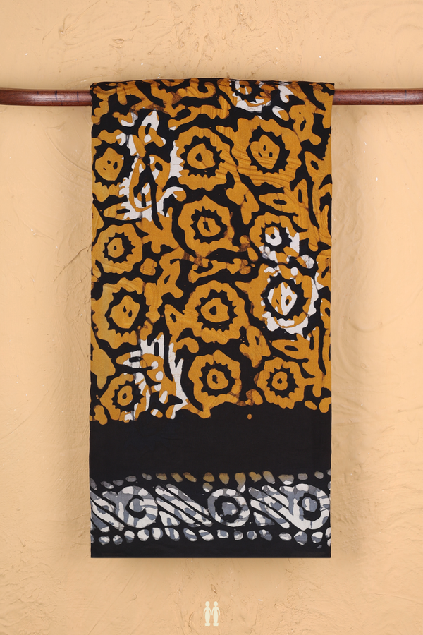 Modal Silk Saree In Black With Printed Design