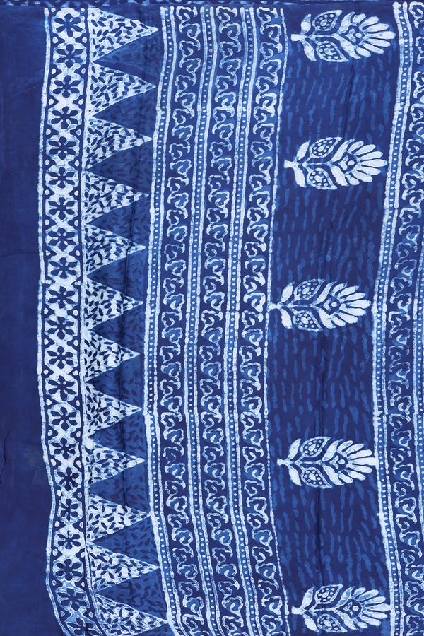 Modal Silk Saree In Oxford Blue With Printed Design