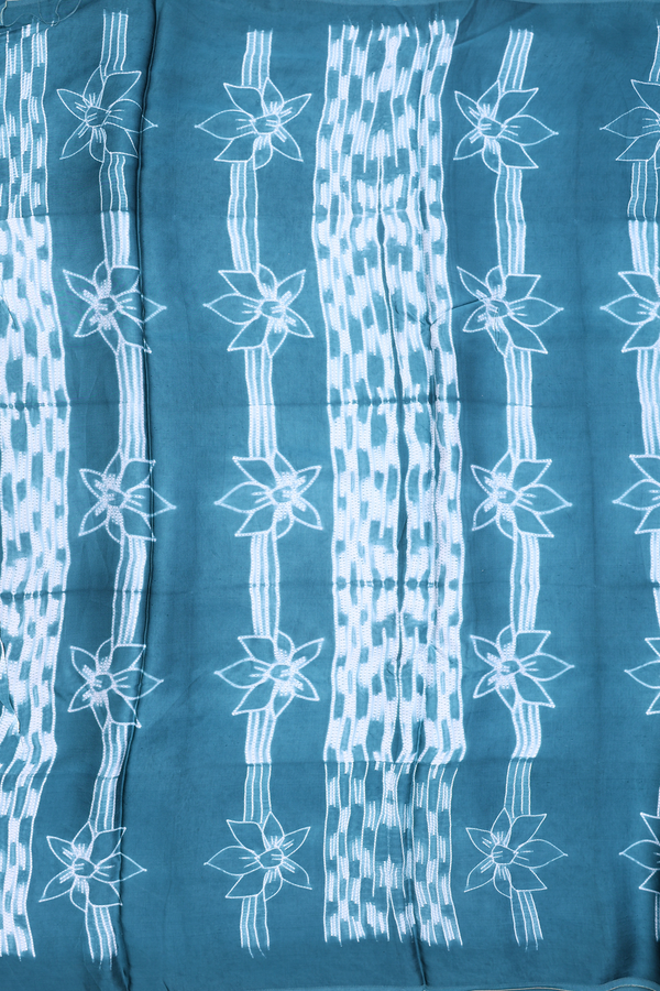 Modal Silk Saree In White With Diamond Design