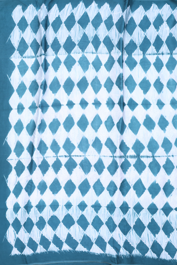 Modal Silk Saree In White With Diamond Design