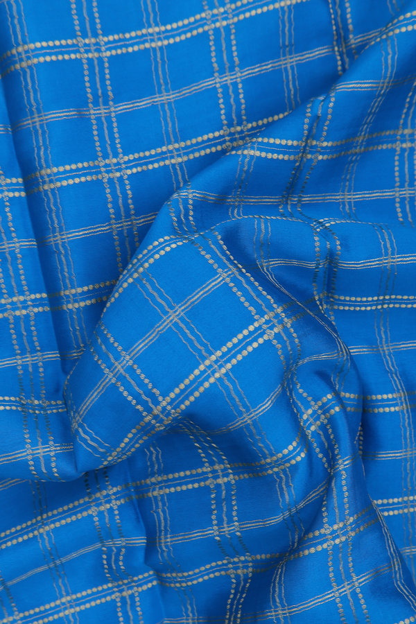 Mysore Silk Saree In Blue With Checks Design