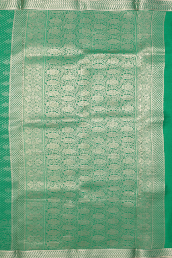 Mysore Silk Saree In Emerald Green With Brocade Design