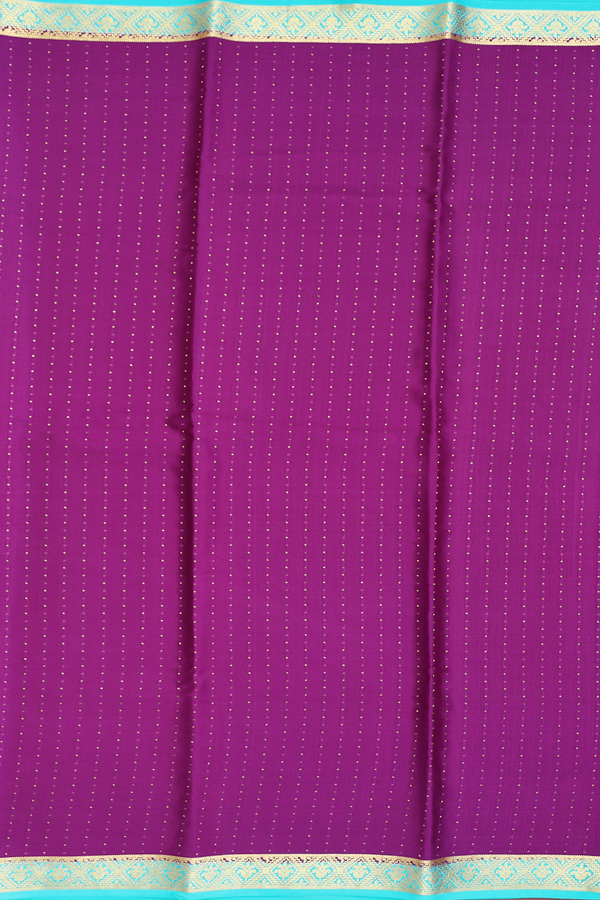 Mysore Silk Saree In Grape Purple With Stripes Design