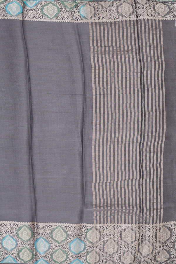 Mysore Silk Saree In Grey With Tissue Design