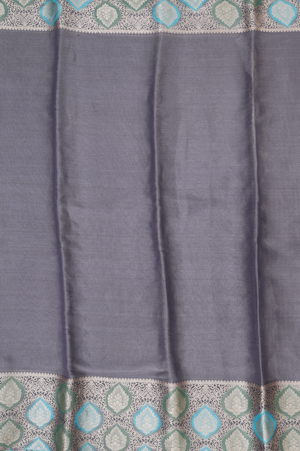 Mysore Silk Saree In Grey With Tissue Design