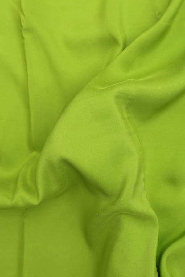 Mysore Silk Saree In Lime Green With Contrast Border