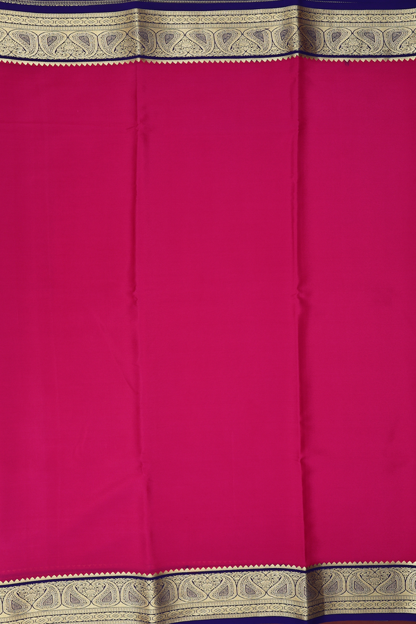 Mysore Silk Saree In Magenta With Paisley Border