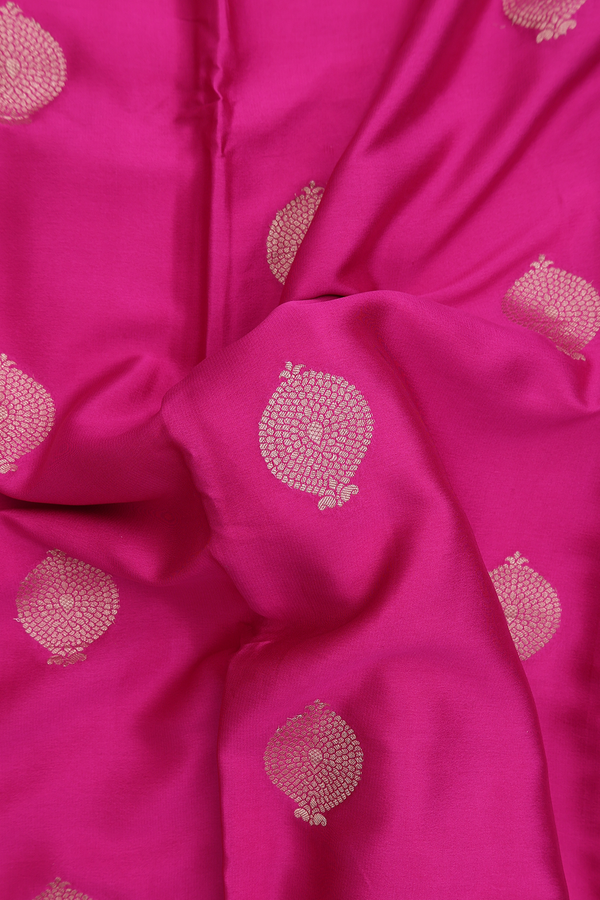 Mysore Silk Saree In Magenta With Zari Motifs