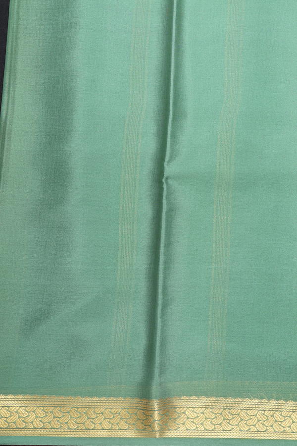 Mysore Silk Saree In Plain Black With Contrast Border