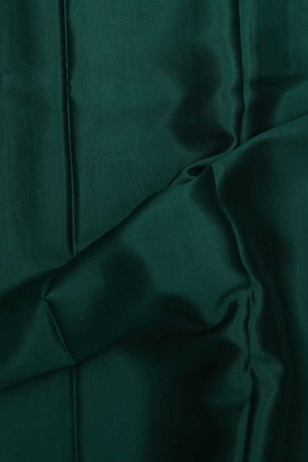 Mysore Silk Saree In Plain Dark Green With Paisley Border