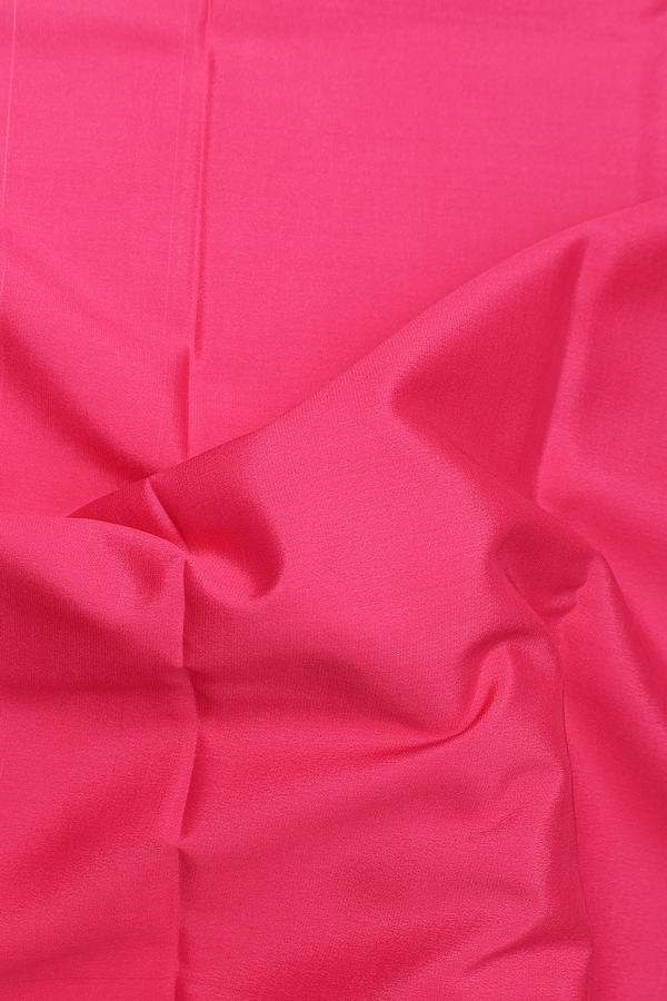 Mysore Silk Saree In Plain Pink With Zari Border