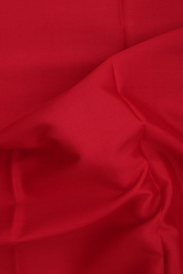 Mysore Silk Saree In Scarlet Red With Contrast Border