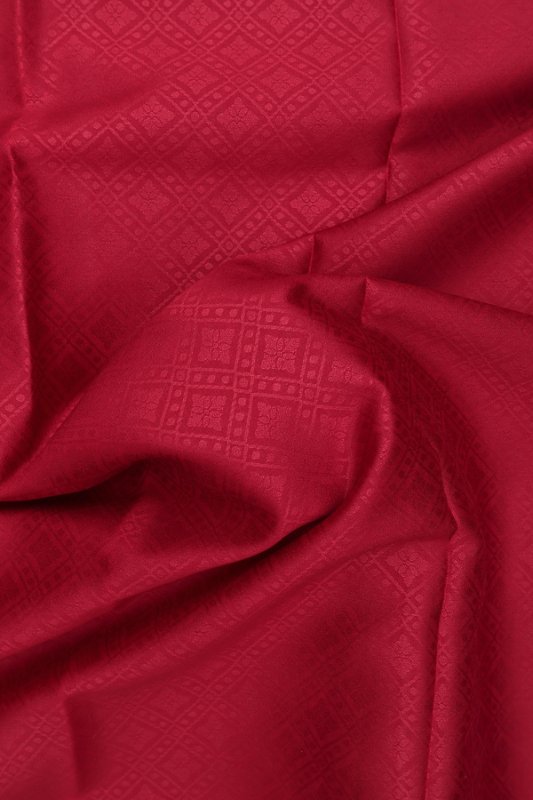 Mysore Silk Saree In Rust Red With Threadwork Design