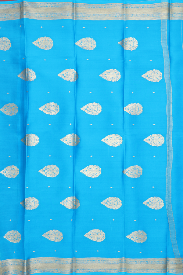 Mysore Silk Saree In Rust Red With Threadwork Design