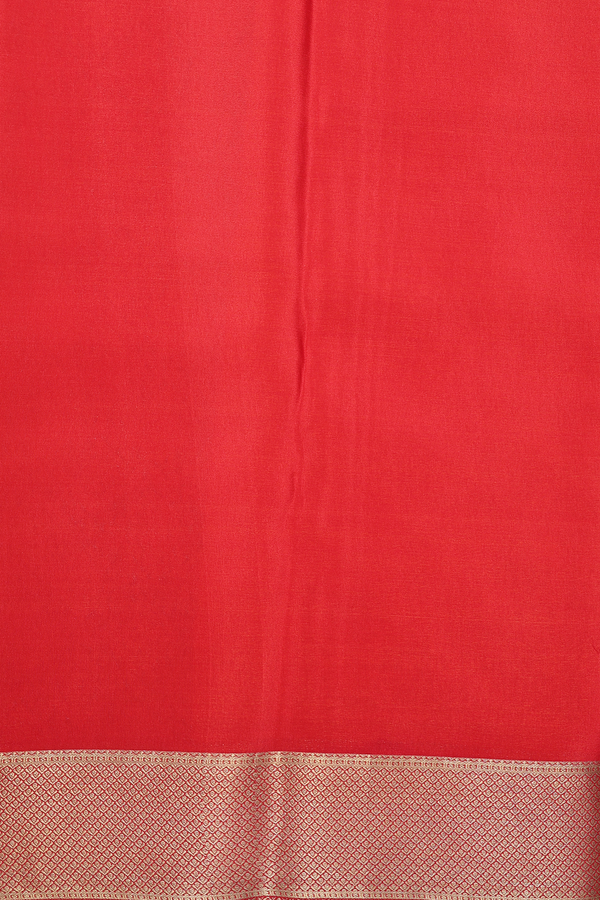 Mysore Silk Saree In Saffron Yellow With Brocade Design