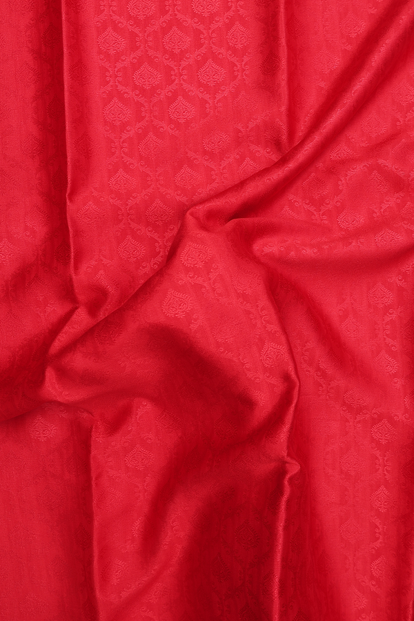 Mysore Silk Saree In Scarlet Red With Ogee Design
