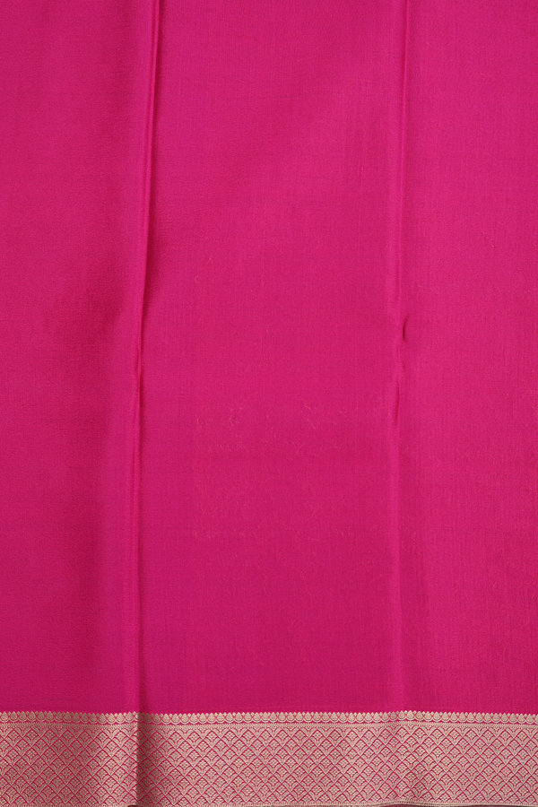 Mysore Silk Saree In Space Blue With Floral Design