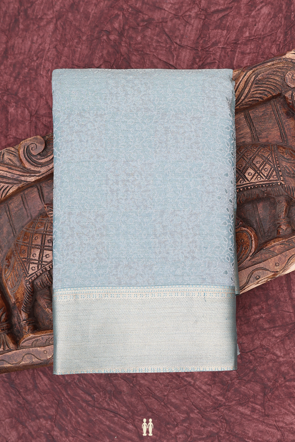 Mysore Silk Saree In Turkish Blue With Brocade Design