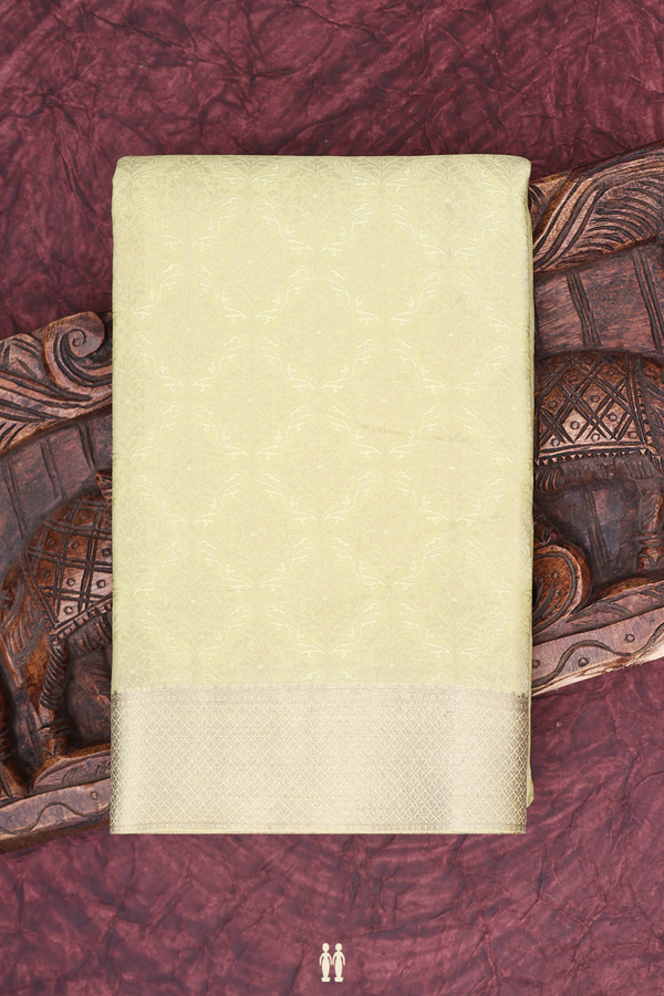 Mysore Silk Saree In Yellow With Brocade Design