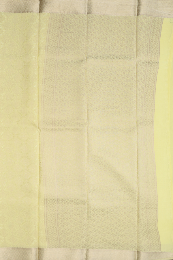 Mysore Silk Saree In Yellow With Brocade Design