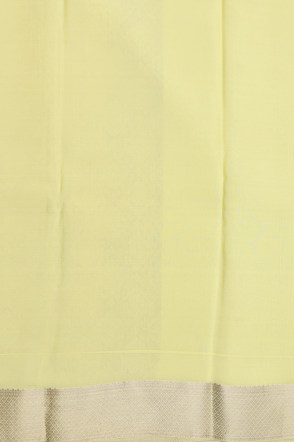 Mysore Silk Saree In Yellow With Brocade Design