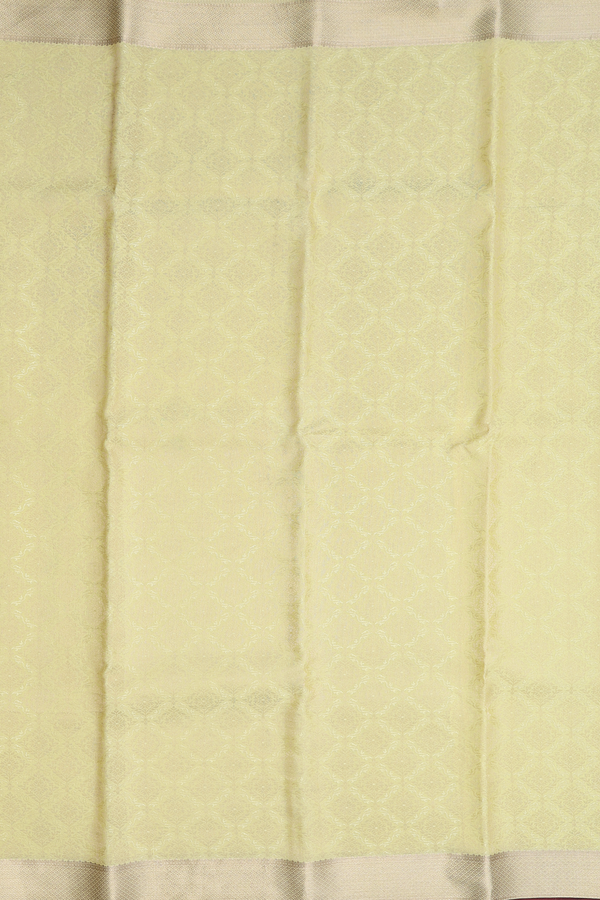 Mysore Silk Saree In Yellow With Brocade Design