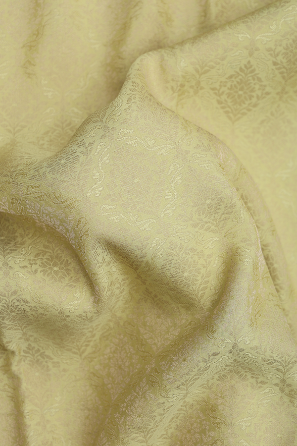 Mysore Silk Saree In Yellow With Brocade Design