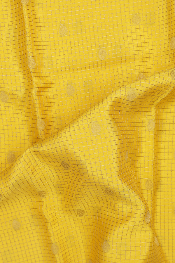 Mysore Silk Saree In Yellow With Checks Design