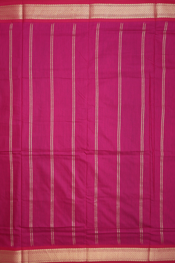 Nine Yards Apoorva Cotton Forest Green With Contrast Border