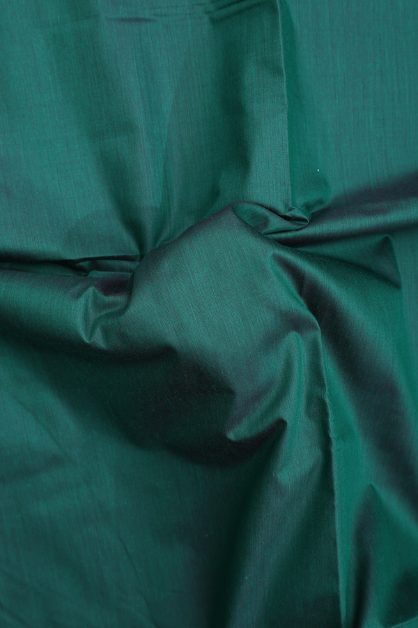 Nine Yards Apoorva Cotton Forest Green With Contrast Border