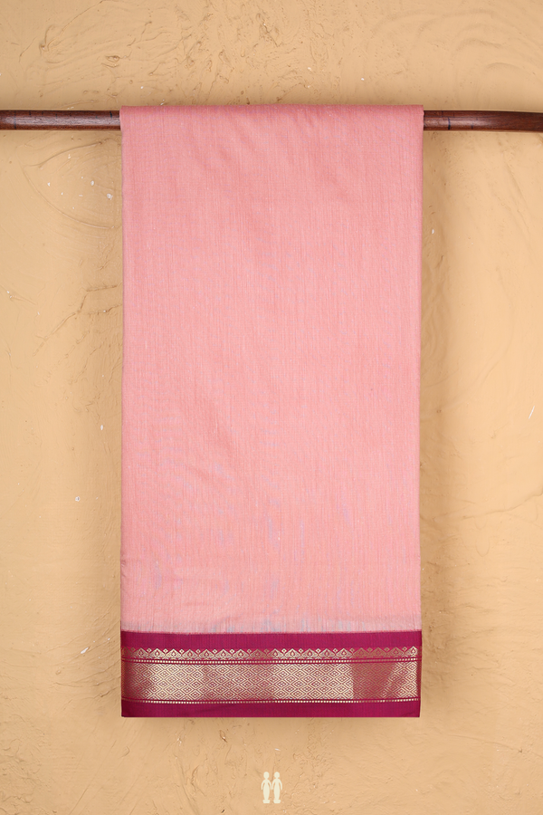 Nine Yards Apoorva Cotton In Dusty Rose With Contrast Border
