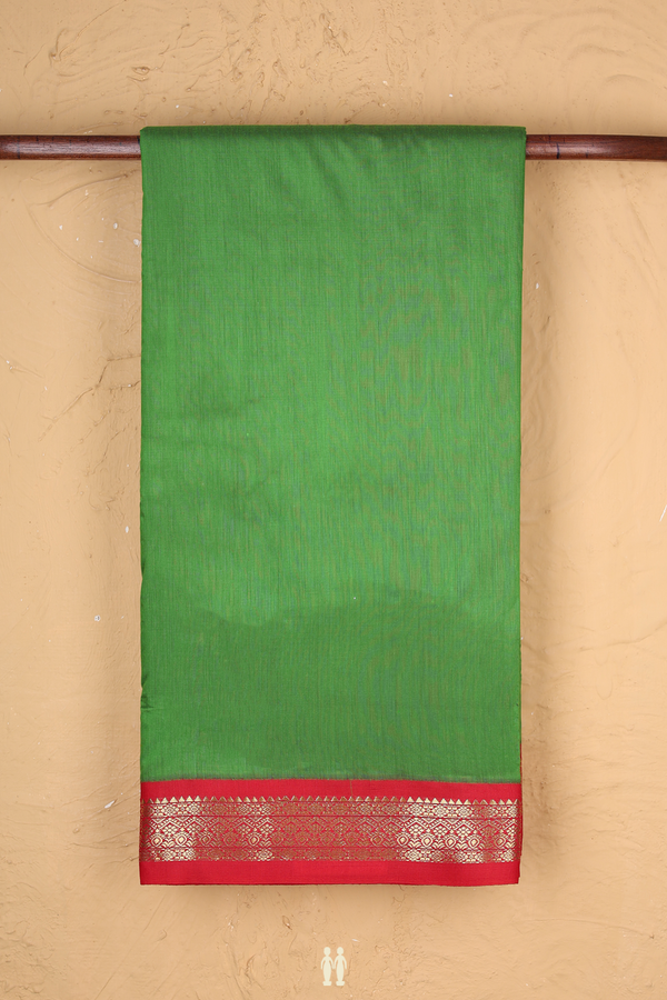 Nine Yards Apoorva Cotton In Green With Contrast Border