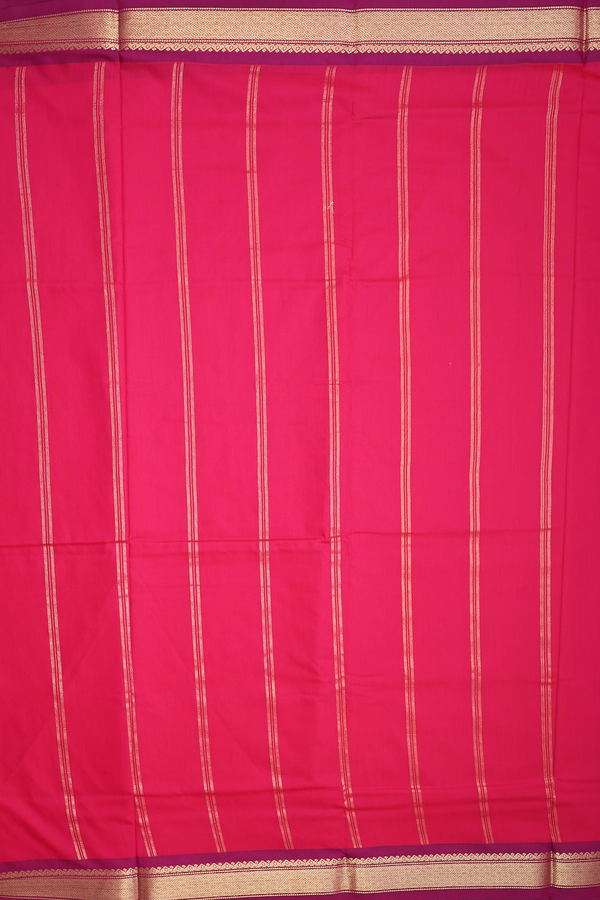 Nine Yards Apoorva Cotton In Orange With Contrast Border