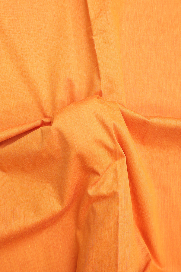 Nine Yards Apoorva Cotton In Orange With Contrast Border