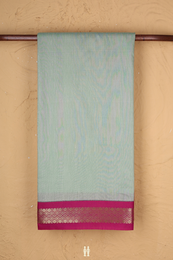 Nine Yards Apoorva Cotton In Pale Green With Contrast Border