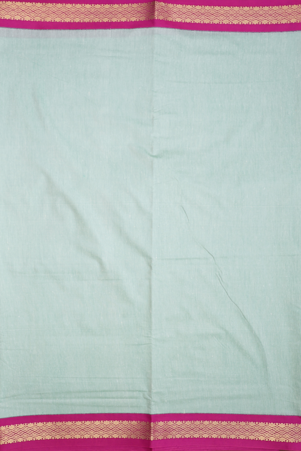 Nine Yards Apoorva Cotton In Pale Green With Contrast Border